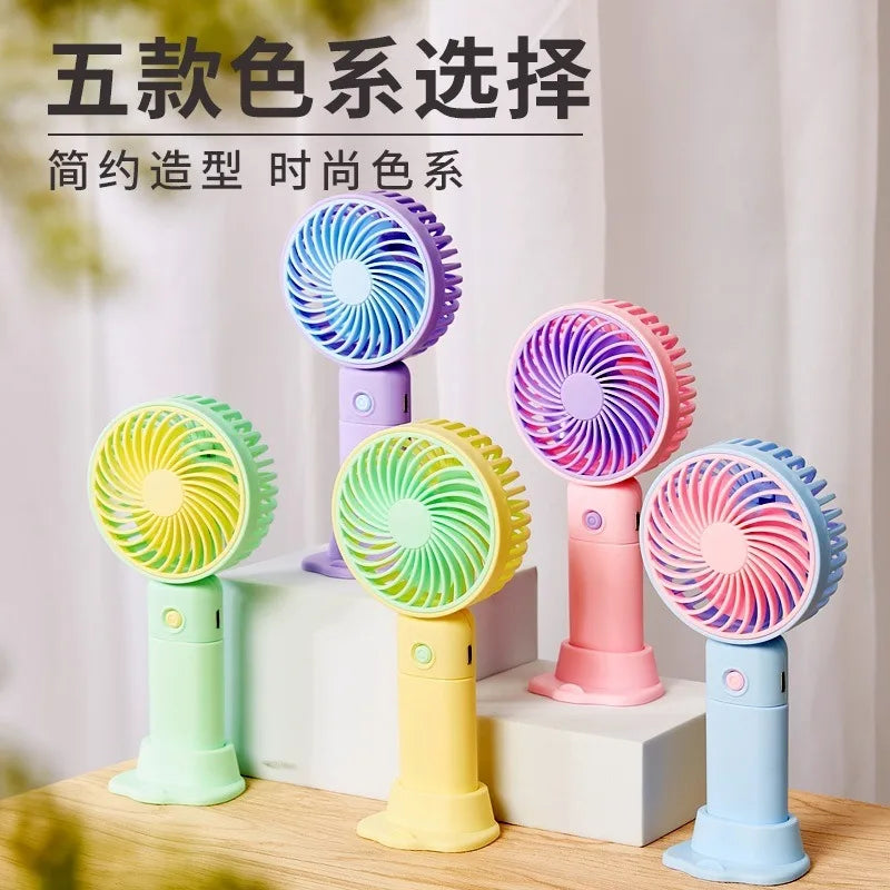 Portable Handheld Fans USB Charging Cartoon Desktop Mini Fan Fisherman Student Summer Outdoor Climbing Fishing Tools Fans