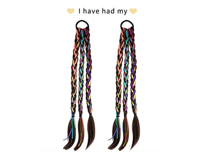 Children's boxing braids, wigs, headband, internet famous hot girls tie their hair, braids, rubber bands, girls' long hair, dirt