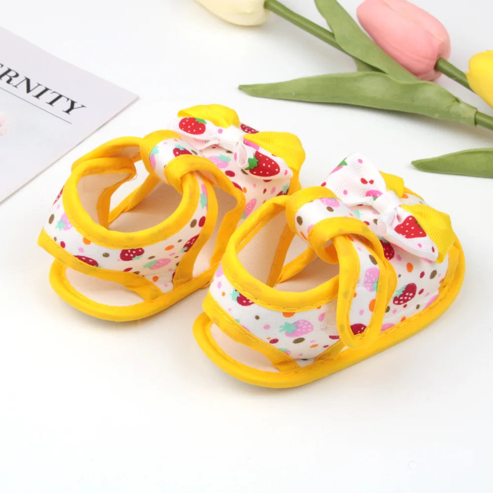 Newborn Infant Baby Girl Princess Bowknot Sandal Sneakers Toddler Soft Crib Walkers Casual Shoes