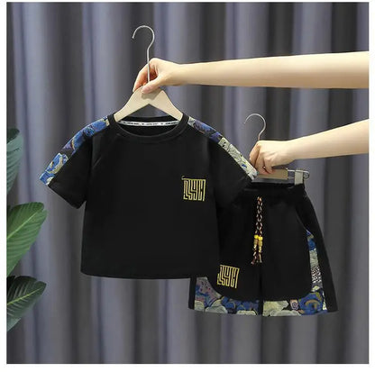 Summer Baby Boy Clothes Set Children Girls Fashion Bear Printed T-shirts and Shorts 2pcs Suit Kid Casual Top Bottom Outfiots