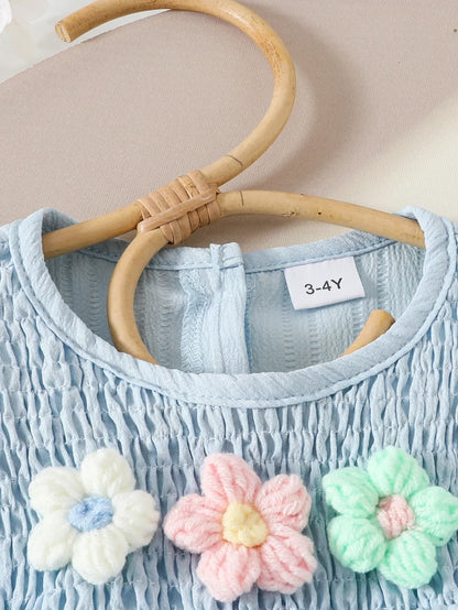 Children's Clothing Sets Small Flower Sleeveless Top + Bow Shorts 2pcs Sets Toddler Girl Clothes Kids Boutique Clothes