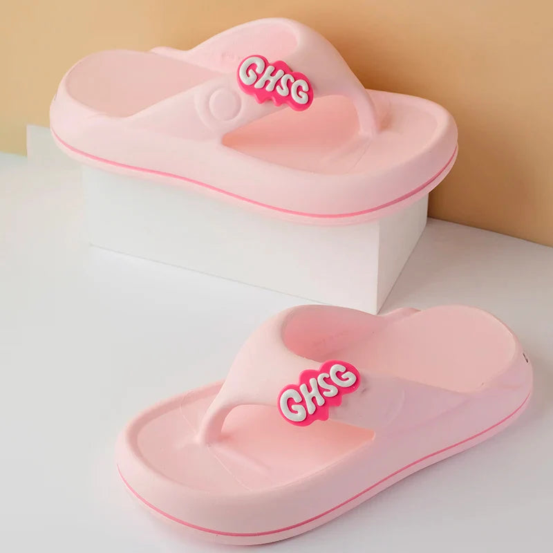 Solid Color Non-slip Leisure Couple Slippers Women Summer Beach Slippers Outdoor Women Flip Flops Breathable Beach sandals women