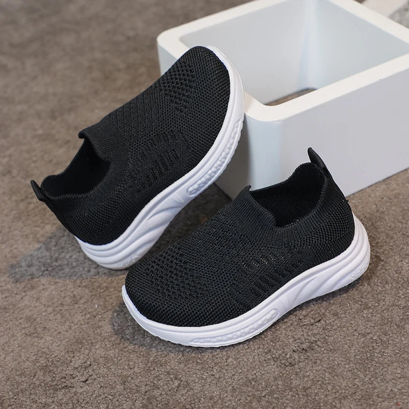 Lightweight Boys Girls Casual Shoes Breathable Slip on Kids Casual Sneakers Anti-slip Toddler Flats Outdoor Walking Shoes