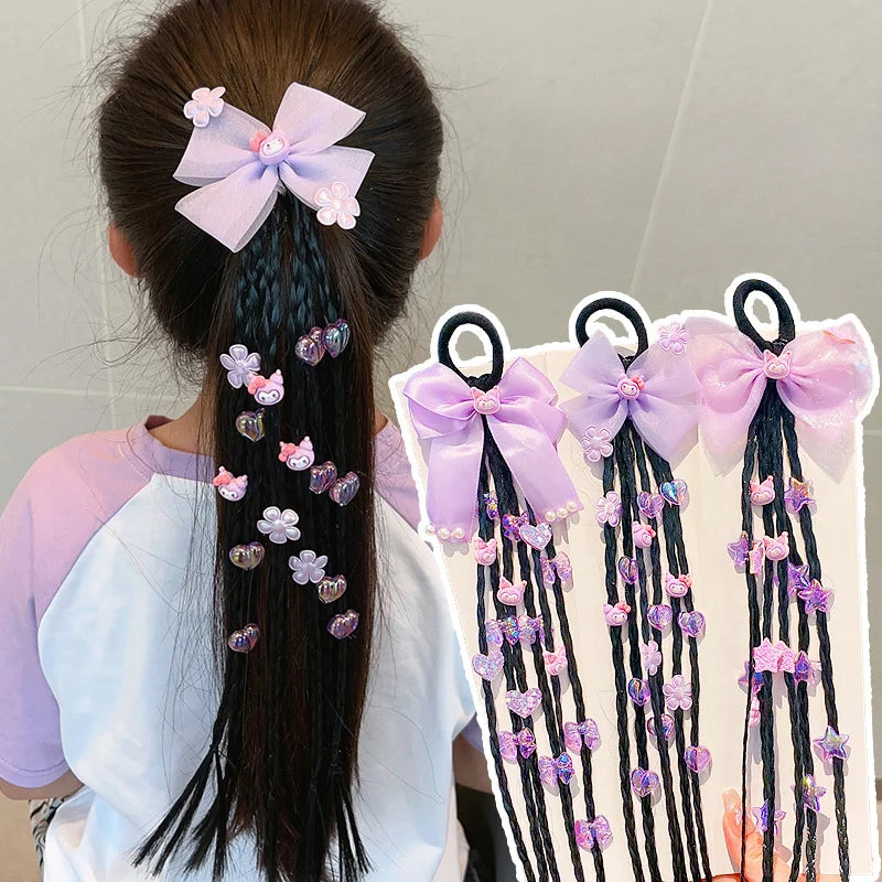 Children's baby cute braid hair tie high ponytail headband hair accessory kawaii gift new style
