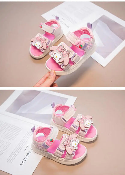 Kids Girls Sandal Sanrio Kawaii Anime Melody Children Shoes Girly Heart Summer Cute Cartoon Student Beach Shoes