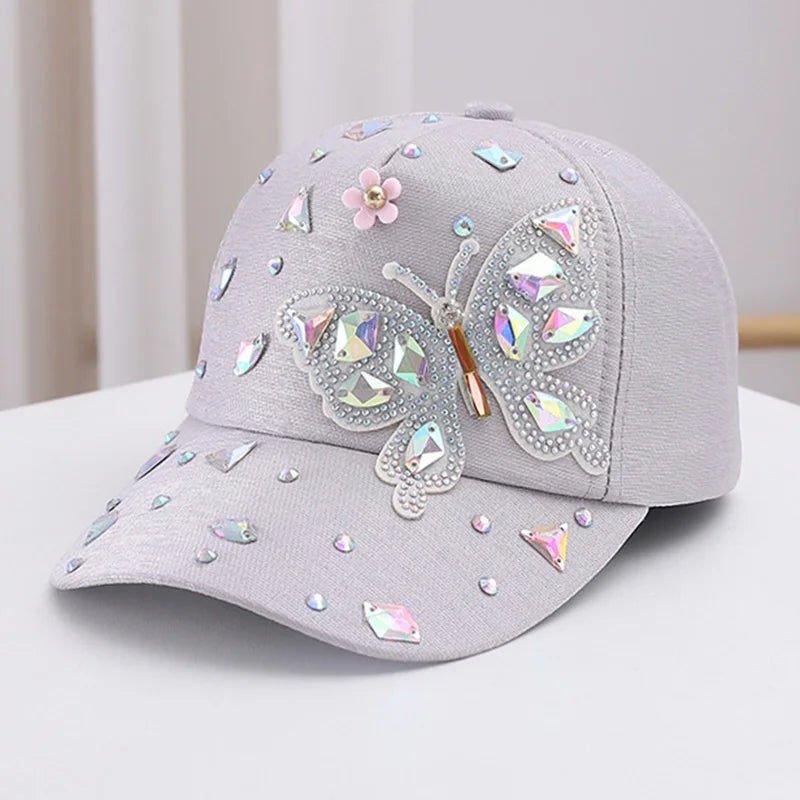 Butterfly Baseball Cap Women's Spring Summer Versatile Sunshade Hat Lace Pattern Baseball Cap