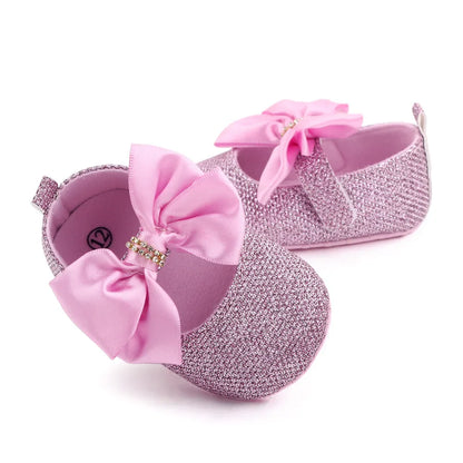 Spring Autumn Beautiful Baby Girl Princess Shoes Soft Soled Butterfly Bowknot Fashion Design Solid Newborn Prewalker Shoes