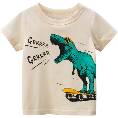 Jumping Meters Hot Selling Boys Girls Summer Baby T Shirts Short Sleeve Cartoon Cars  Toddler Tees Tops Boys Girls Clothing