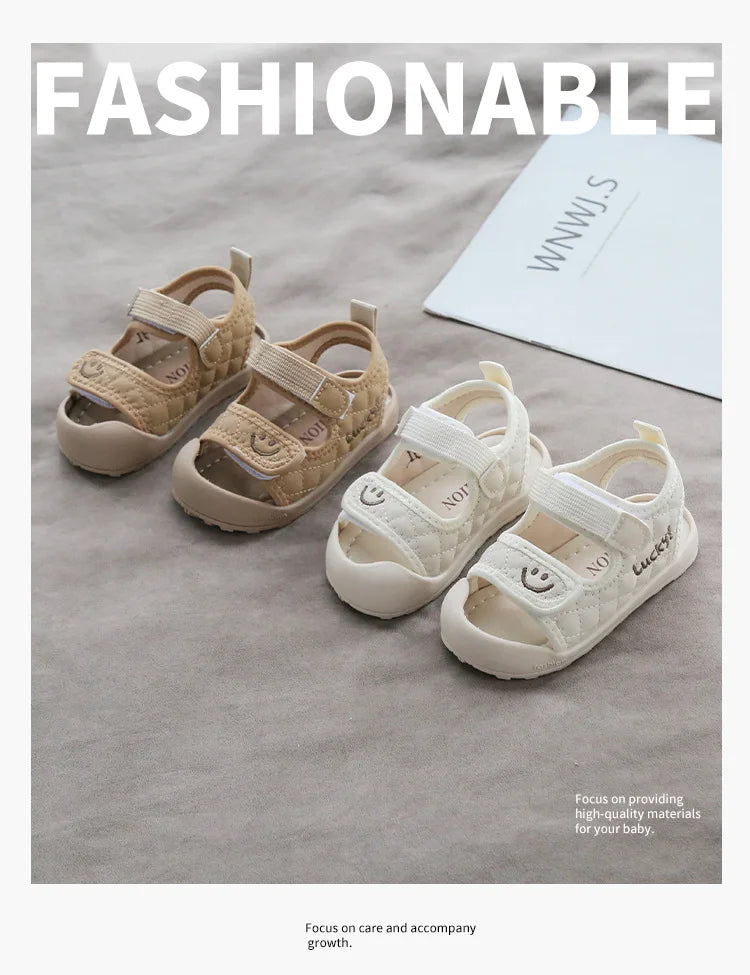 Children Shoes Little Kids Sport Sandals Lucky Smile Face Unisex Baby Boys Girls Casual Anti-slip Sandals
