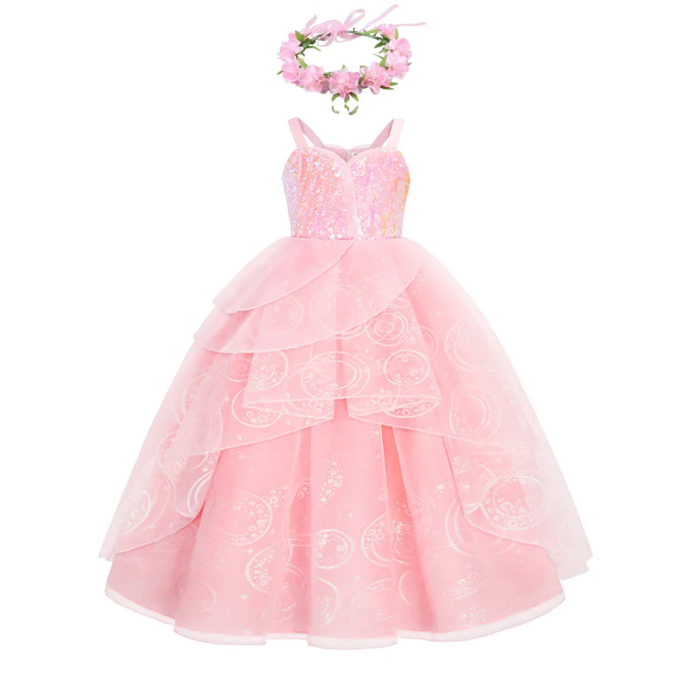 Girl Princess Dress Carnival Party Princess Dress Birthday Party Dress Children's Pink Cute Dress Girl's Party Dress