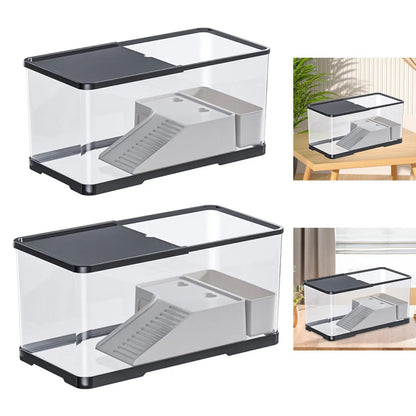 Reptile Tank with Cover Habitat for Turtle Frog Bearded Dragon Small Pets 20 Gallon Glass Terrarium with Ventilation
