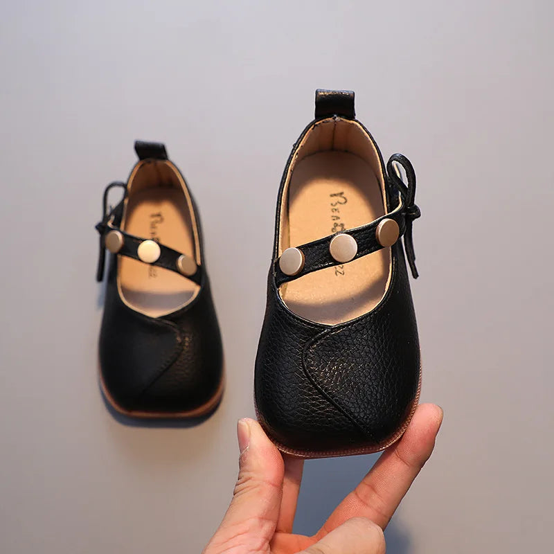 Autumn New Kids Leather Shoes Simple Girl Casual Shoe Comfort Child Performance Shoes