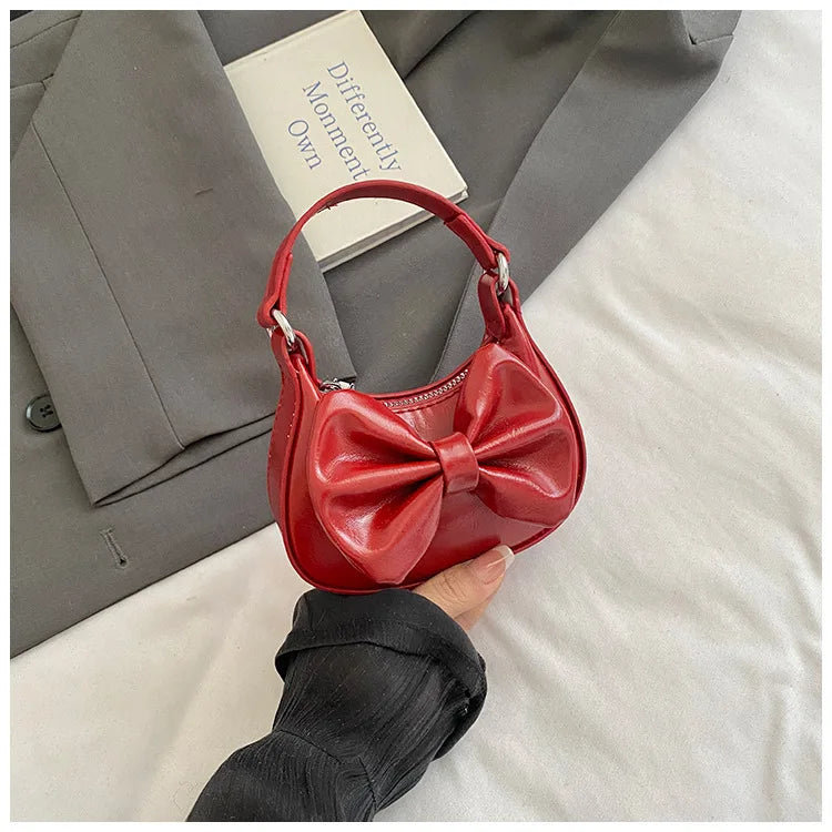 Kids Girls Cute Bowknot Handbag Fashion Crossbody Bag Detachable Strap Mini Shoulder Bag for Children Stylish Purse