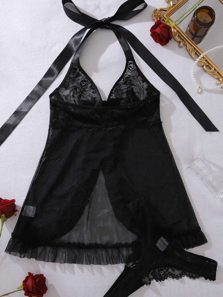 Women Transparent Lingerie Women's Underwear See Through Lingerie Sets Sexy Lace Bra And Panty Set Female Sexy Costumes