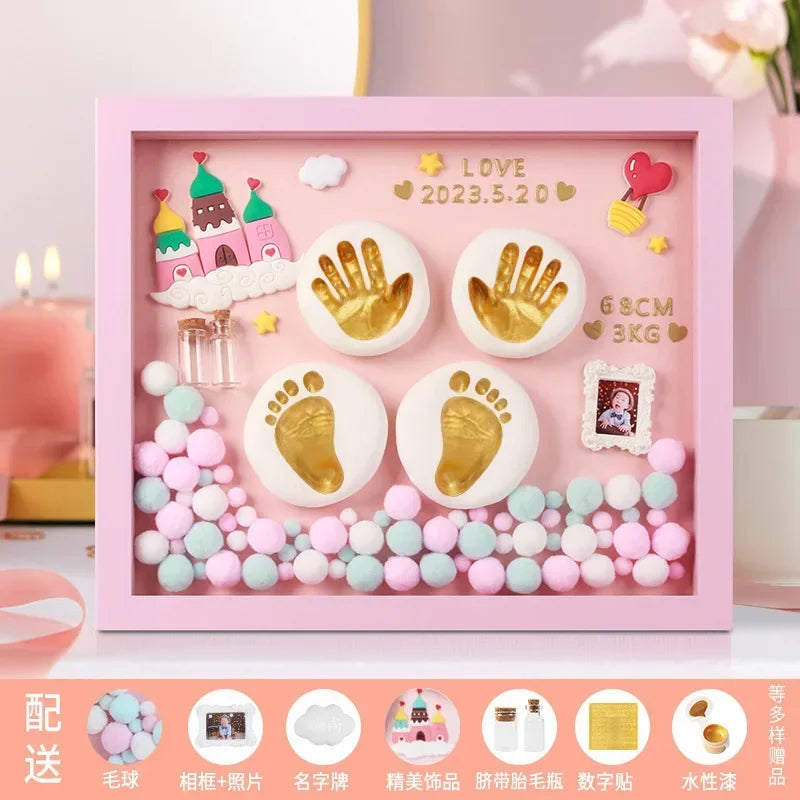 Baby Hand Print Footprint Imprint Kit Handprint Baby Mud and Footprints Souvenirs Baby Hand and Foot Mold Hundred Days Gift