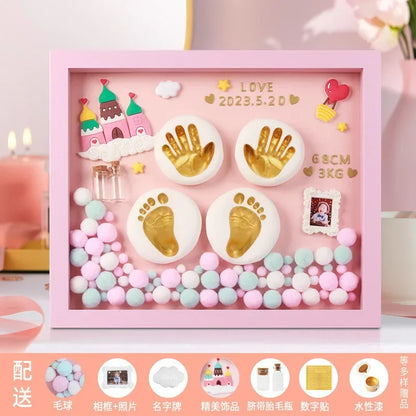 Baby Hand Print Footprint Imprint Kit Handprint Baby Mud and Footprints Souvenirs Baby Hand and Foot Mold Hundred Days Gift