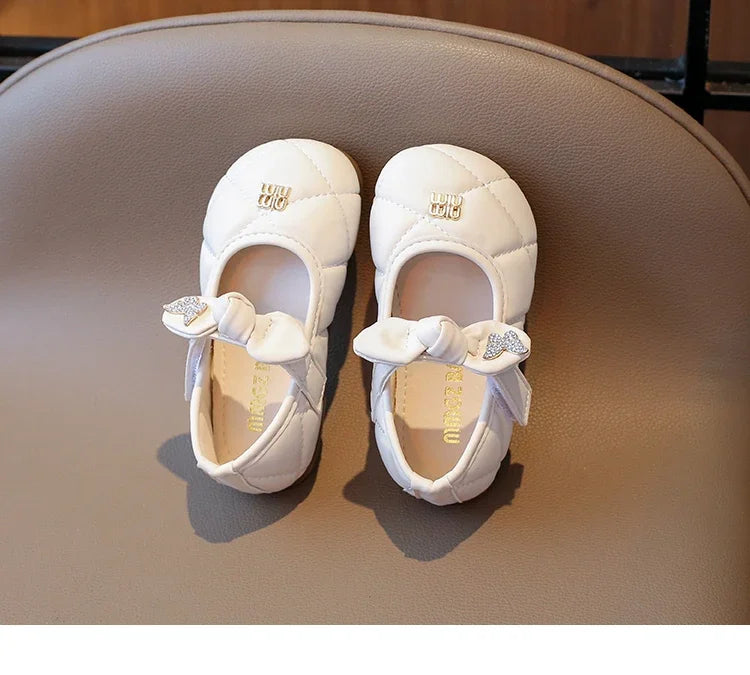 Toddler Little Girl Mary Jane Dress Shoes Ballet Flats for Kids Girl Party School Shoes Bowknot Princess Shoes 21-30