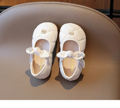 Toddler Little Girl Mary Jane Dress Shoes Ballet Flats for Kids Girl Party School Shoes Bowknot Princess Shoes 21-30