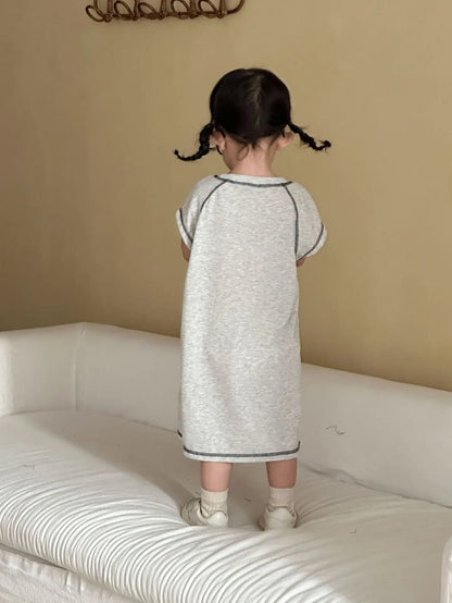 Summer New Children Short Sleeve Clothes Set Boys Letter Print T Shirts 2pcs Suit Girls Vest Dress Kids Brother Sisters Set