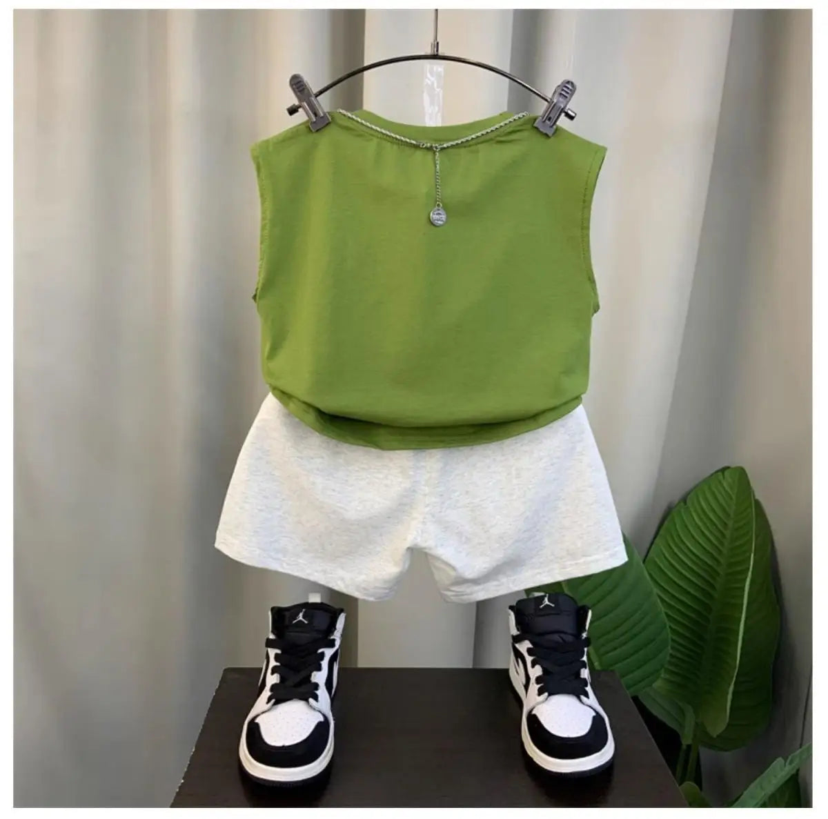 New Boys Baby Girl Summer Vest Set Summer Sleeveless Fashion Boys' and Children's Handsome Two Piece Set