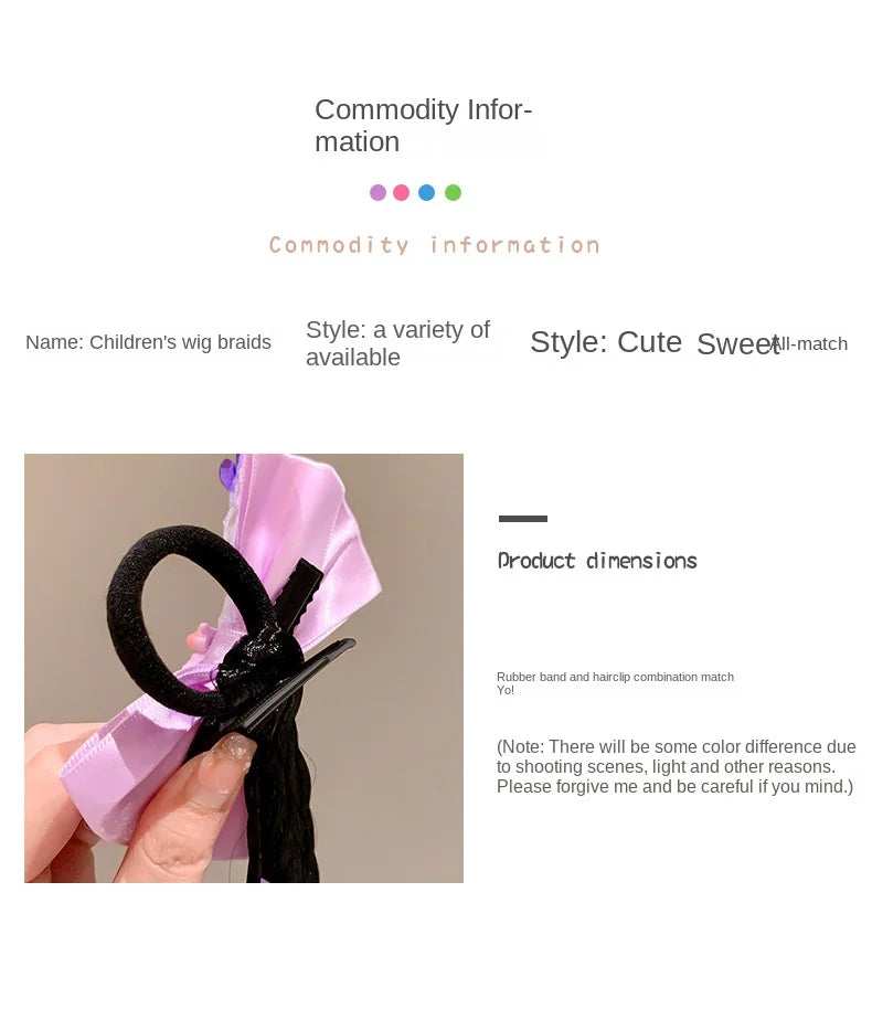 Children's baby cute braid hair tie high ponytail headband hair accessory kawaii gift new style