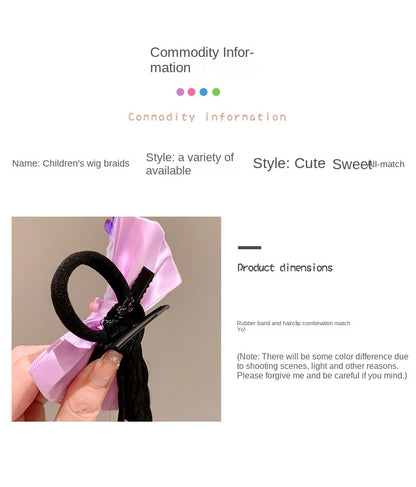 Children's baby cute braid hair tie high ponytail headband hair accessory kawaii gift new style
