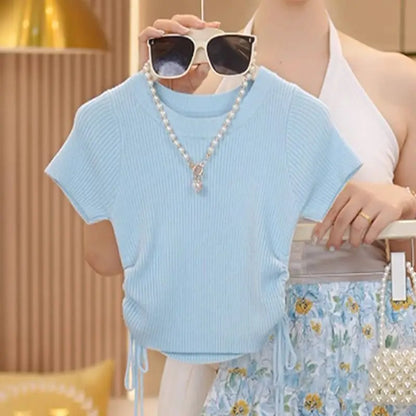 Girls Pajama Shorts Set 2 Piece Summer Soft Cotton Tee + Sleep Shorts