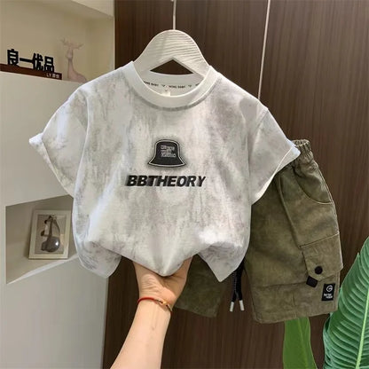 Children Boutique Summer Outfits 2025 New Boys Sleeveless Hat Letter T-Shirt And Pocket Shorts 2pcs Fashion Set Kid Sport Suit