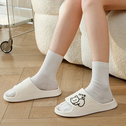 Summer Slippers Bathroom Platform Non-Slip Home Bear Cartoon Flip Flops Beach  Sandals Slides Indoor Outdoor