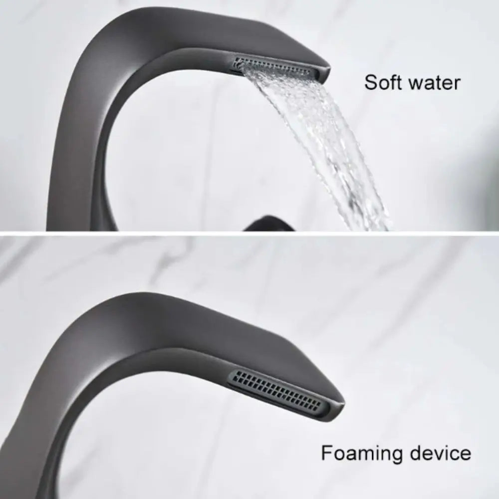 Matte Golden White Basin Faucet Black Chrome Brushed Gold Mixer Tap Hot Cold Water Single Handle Waterfall Tap Bathroom Use