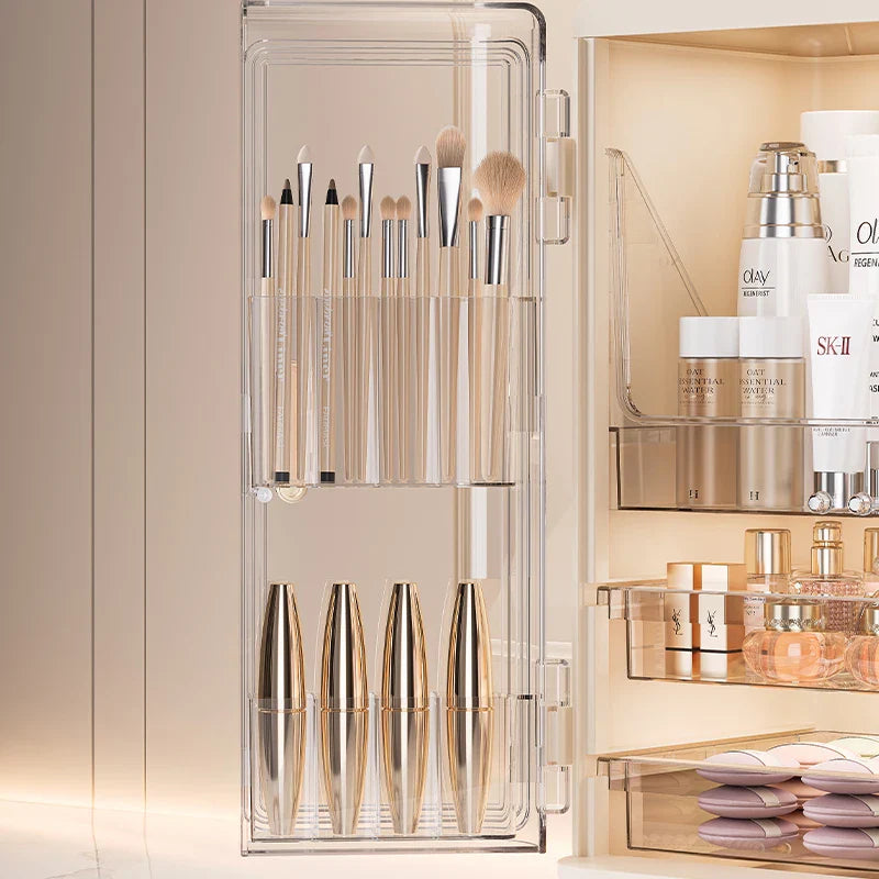 Cosmetics storage box, large-capacity dust-proof desktop, skin care and dressing table, internet-famous light luxury makeup box