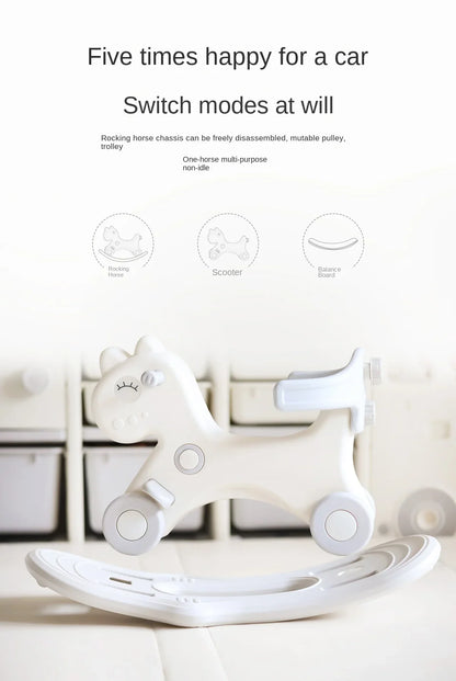 LazyChild Three-in-one Rocking Horse Baby Trojan Horse Toy Children's Rocking Horse Baby Household Multi-function Rocking Horse