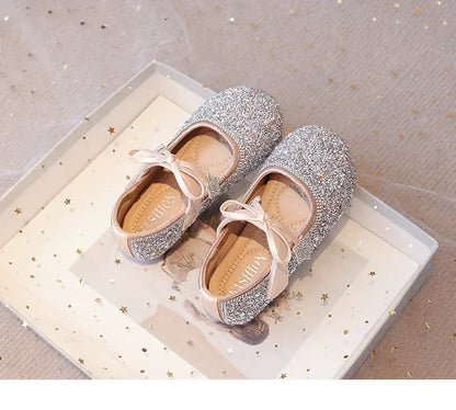 Girls Princess Shoes Round Toes Sweet Bows
