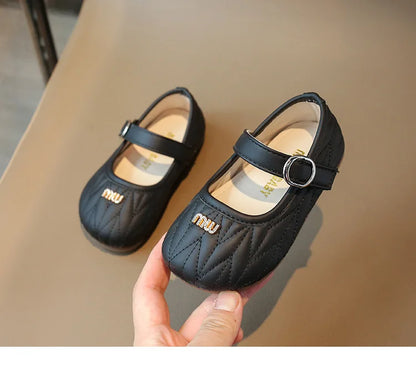Spring Autumn New Single Shoes Shallow Mouth Bean Shoes Women's Baby Soft Women's Children's Leather Shoes