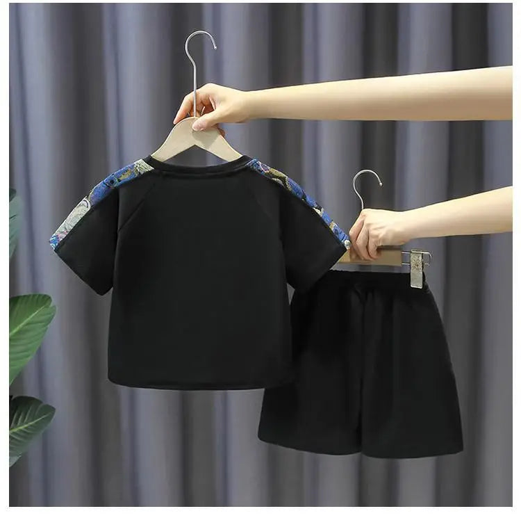 Summer Baby Boy Clothes Set Children Girls Fashion Bear Printed T-shirts and Shorts 2pcs Suit Kid Casual Top Bottom Outfiots