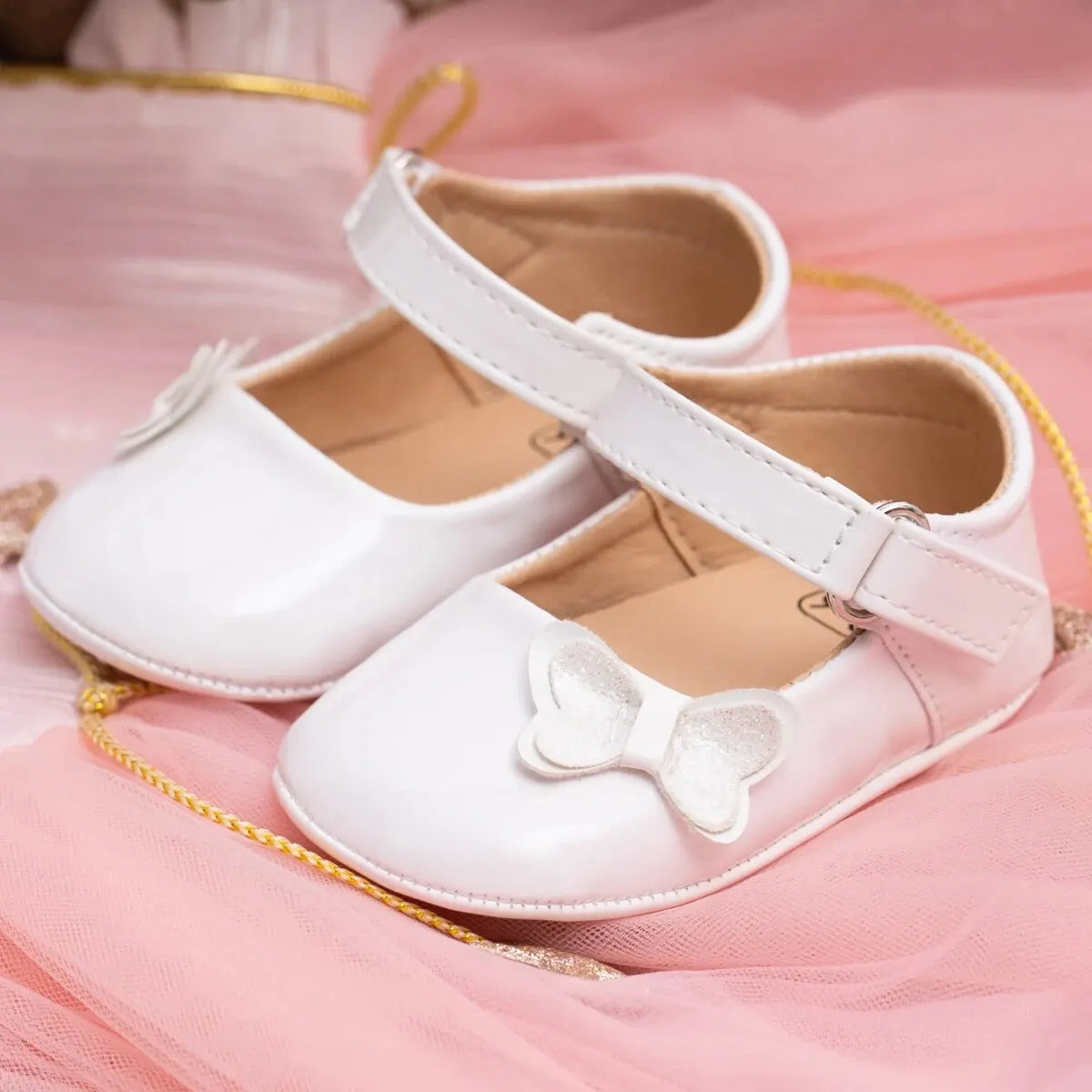 Meckior Baby Girl Shoes Newborn PU Leather Bowknot Dress Infants Shoes Rubber Non-Slip Toddler First Walker Baby Shoes Girls