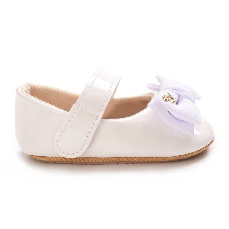 Spring and Autumn Bow Mary Jane Princess Shoes  Baby Girl Rubber Bottom Anti slip Sneaker
