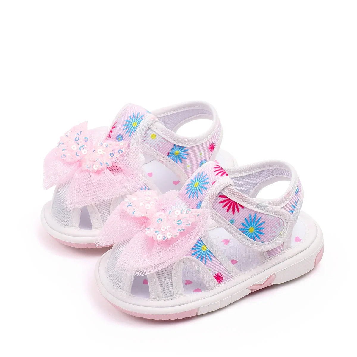 Baby Girls Baby Girls First Walking Indoor Outdoor Toddler Shoes With Squeaky Beautiful Design And Soft TPR Sole