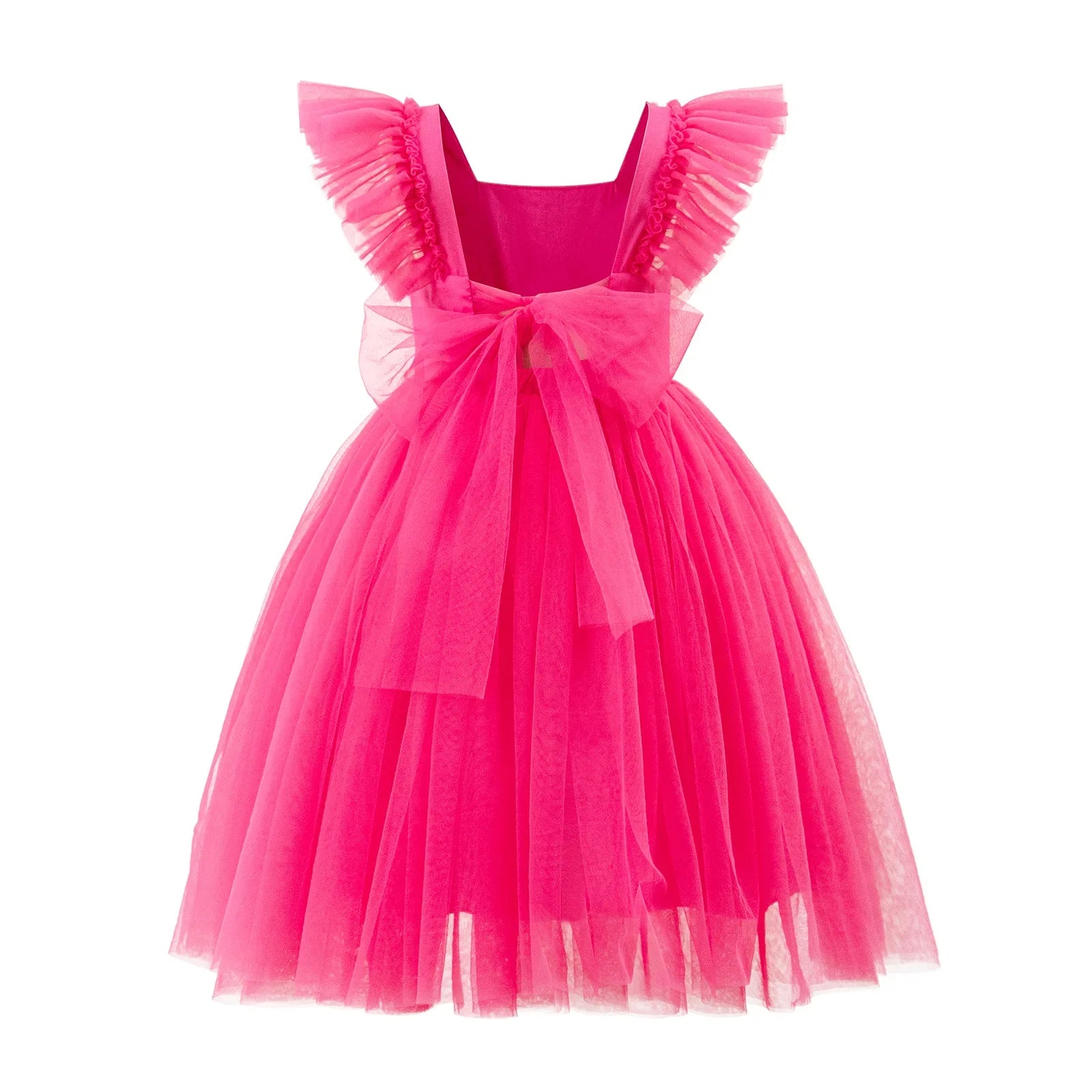 New Little Girls Party Dress for Princess Dress Solid Child Clothes Flower Girl Birthday Princess Dress for Kids