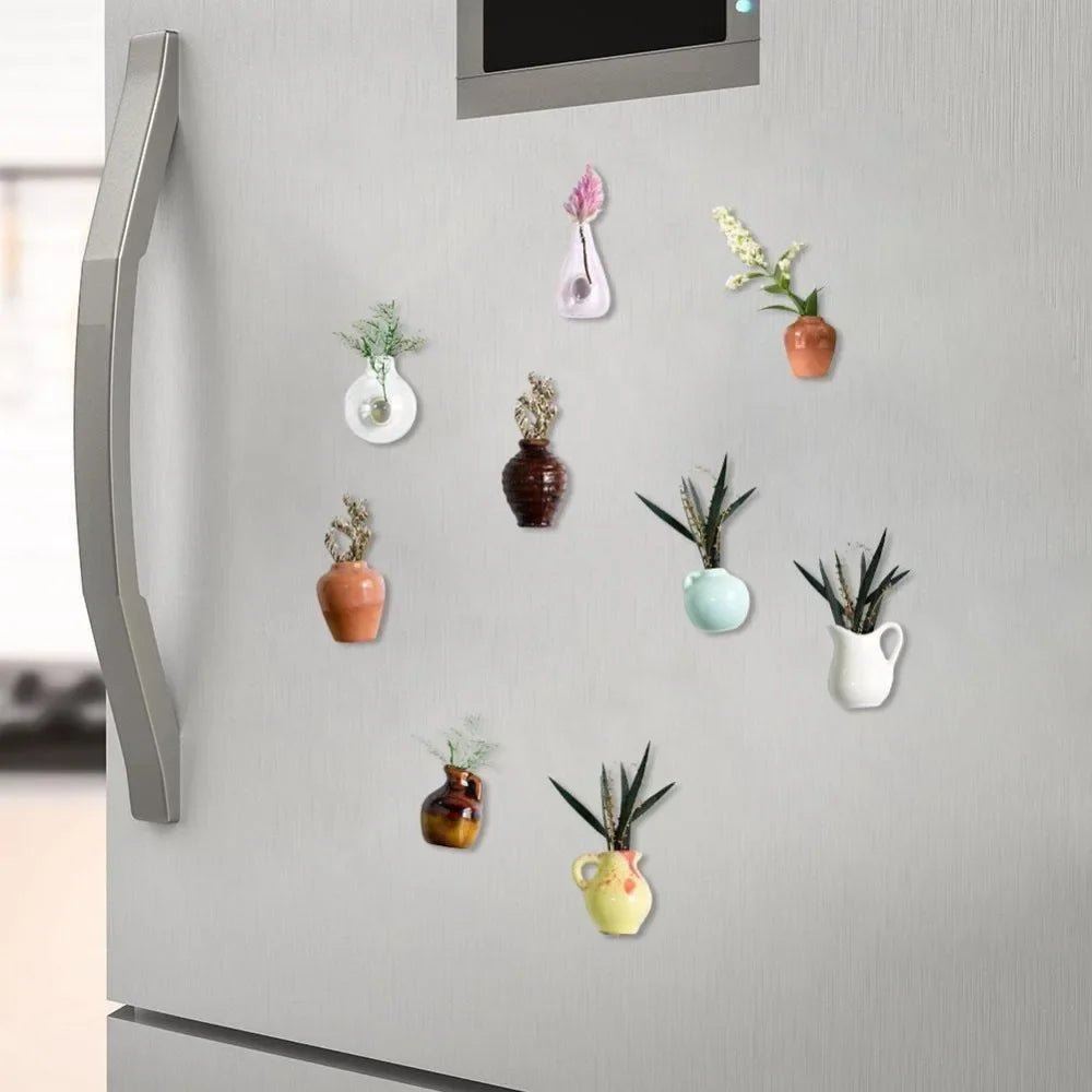 Simulation Mini Vase Fridge Magnets Whiteboard Decoration Durable Vase Magnets for Fridge Home Decor Creative