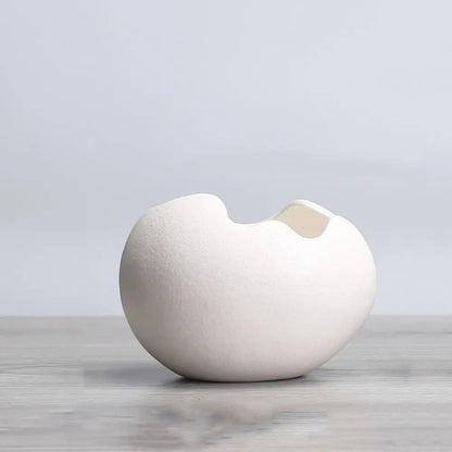 Creative Ceramic Flowerpot Broken Eggshells Shapes Decorative Succulent Plant Container Bonsai Pot Office