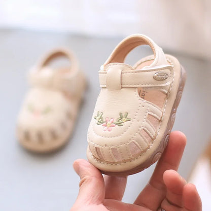 Baby Boys Girls Sandals Summer Baby Wedding Dress Flat Shoes Newborn Crib Shoes First Walkers Prewalkers Shoes