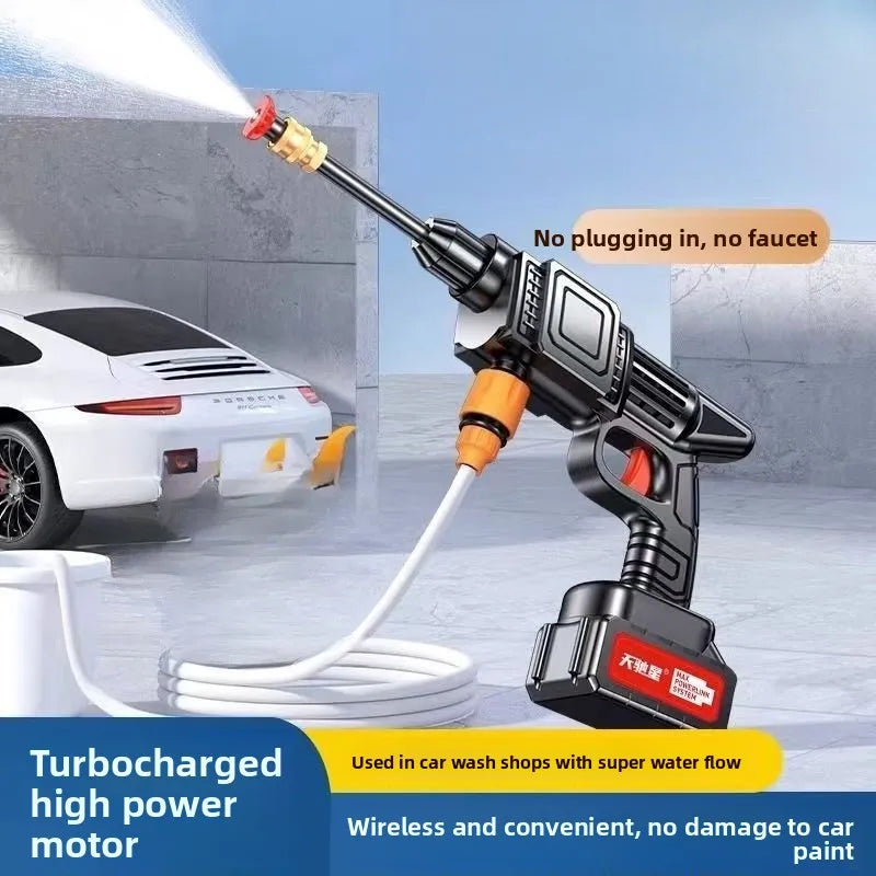 Washing Machine Water Spray High Power Portable Lithium Battery Washing Machine Car Washing High Pressure Water Gun  carton