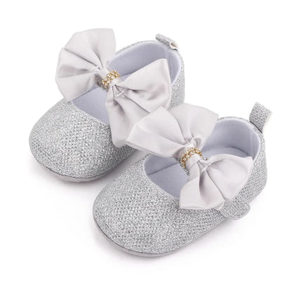 Spring Autumn Beautiful Baby Girl Princess Shoes Soft Soled Butterfly Bowknot Fashion Design Solid Newborn Prewalker Shoes