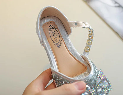 New Children Princess Shoes for Girls Bowtie Glitter Children Baby Dance Shoes Bling Bling Party Casual Toddler Girl Sandals