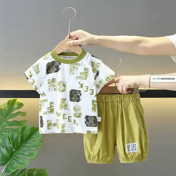 Summer Fashion Baby Boy Clothes Sets T-shirt  Toddler Casual Clothing Suits Children Kids Boys Outfits Suit