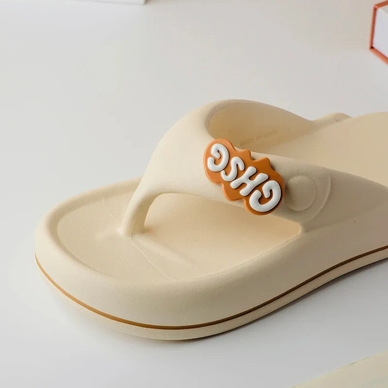 Solid Color Non-slip Leisure Couple Slippers Women Summer Beach Slippers Outdoor Women Flip Flops Breathable Beach sandals women