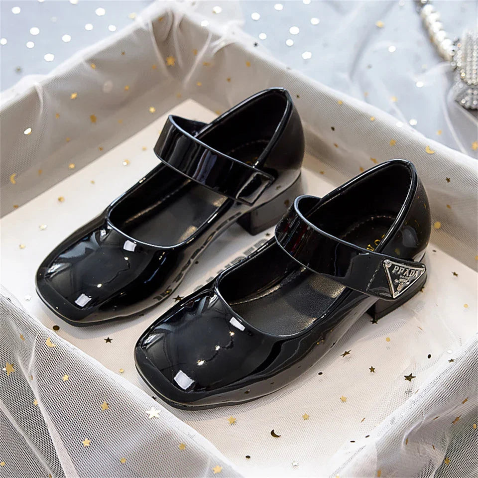 Designer Luxury Children's Elegant Party Leather Shoes Pageant Girls High Heels Wedding Bridesmaids Gala Formal Occasion Shoe