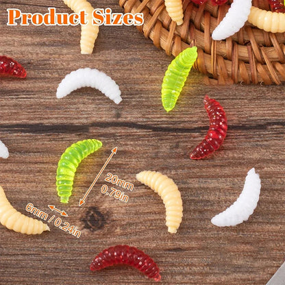 Portable Soft Silicone Bait Maggot Grub Soft Fishing Lure 2CM 50pcs/50x5pcs For Outdoor Fishing Accessories
