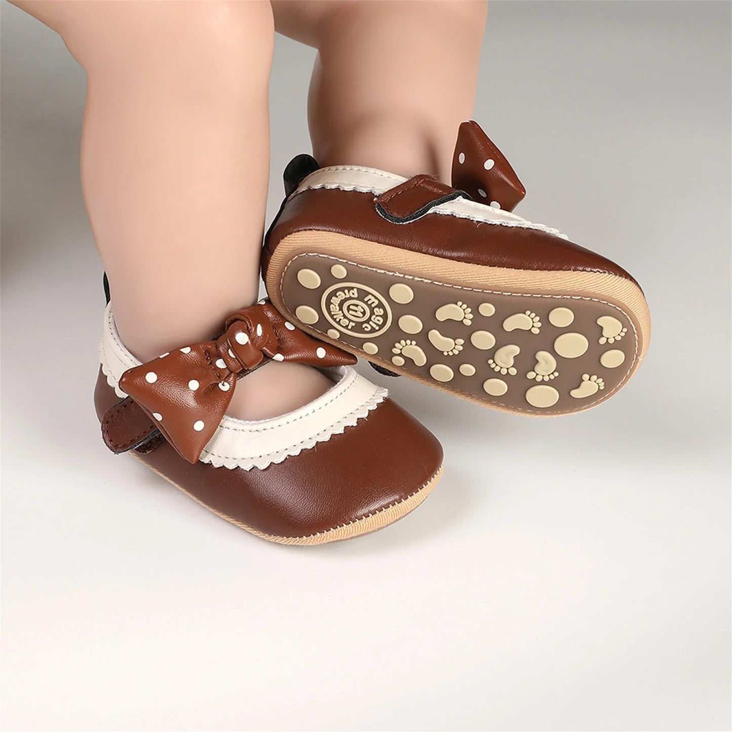 Lioraitiin Toddler Baby Girls Princess Shoes Soft Bow Non-slip Bottom First Walker Shoes Shoes